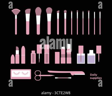 Collection Flat style Beauty Products illustration Elements Illustration de Vecteur