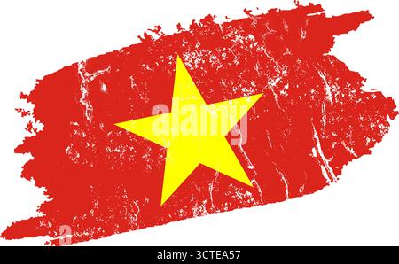 Drapeau du vietnam grunge coup de pinceau illustration vectorielle Illustration de Vecteur