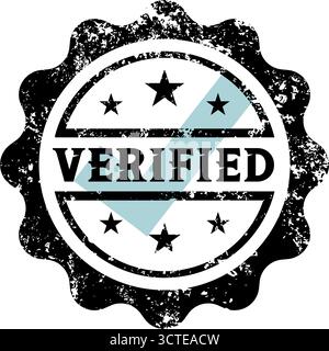 illustration vectorielle de joint de tampon en caoutchouc grunge vérifiée Illustration de Vecteur