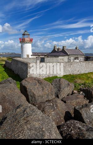 Phare de Mutton Island, Galway City, Irlande Banque D'Images