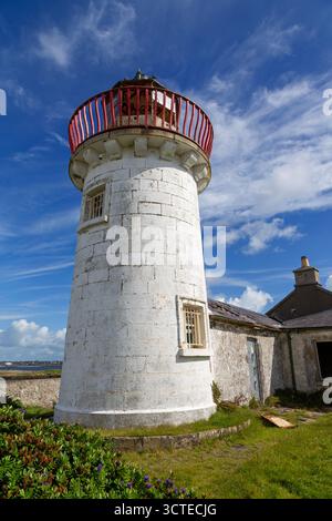 Phare de Mutton Island, Galway City, Irlande Banque D'Images