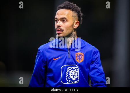 Zeist, pays-Bas. 06 octobre 2025. ZEIST, 06-10-2025, KNVB Campus, saison 2025/2026, football international néerlandais, Pressconference pays-Bas, photo montre le joueur néerlandais Quilindschy Hartman crédit : Pro Shots/Alamy Live News Banque D'Images