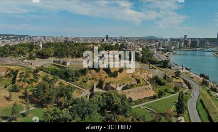 Fort de Kalemegdan à Belgrade Serbie et Save River Banque D'Images