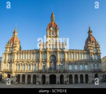 Un hôtel de ville de Coruna, Galice Banque D'Images