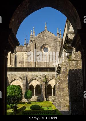 Cloître gothique de la cathédrale Sainte-Marie, Tui, Galice Banque D'Images