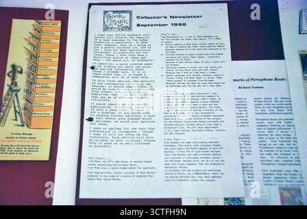 Vyborg, Russie - 02 janvier 2013 - Bulletin d'information des collectionneurs septembre 1989 avec des annonces de livres et des critiques. Banque D'Images