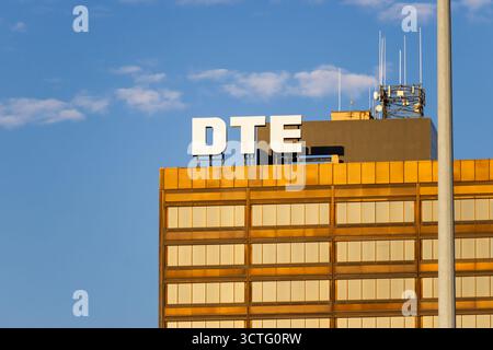 Detroit, mi États-Unis - 10 SEPTEMBRE 2025 : siège social de DTE Energy au centre-ville. Anciennement Detroit Edison, DTE distribue de l'électricité et de l'énergie au Michigan. . Banque D'Images