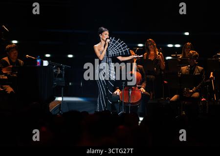 Londres, Royaume-Uni. 06 octobre 2025. Nicole Scherzinger se produit au Royal Albert Hall. Crédit : SOPA images Limited/Alamy Live News Banque D'Images