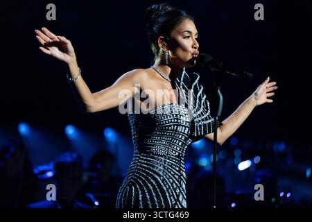 Londres, Royaume-Uni. 06 octobre 2025. Nicole Scherzinger se produit au Royal Albert Hall. (Photo de Lounis Tiar/SOPA images/SIPA USA) crédit : SIPA USA/Alamy Live News Banque D'Images