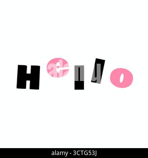 Design typographique ludique et décoratif avec lettrage artistique, visuels colorés et calligraphie moderne. Banque D'Images