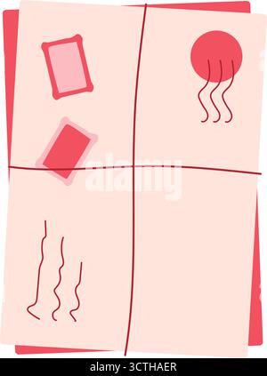 Pack de lettres en style plat Illustration de Vecteur