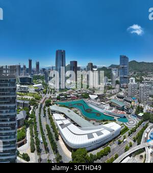 Photographie aérienne du monde marin au parc côtier N ü wa à Shekou, district de Nanshan, Shenzhen Banque D'Images