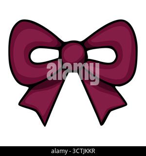 Une illustration vectorielle d'arc simple et stylisée de couleur prune avec un contour noir audacieux et un dégradé subtil, isolé sur un fond blanc propre. Illustration de Vecteur