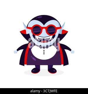 Personnage de vampire de dessin animé Dracula portant des lunettes de soleil. Icône Dracula. Illustration vectorielle Illustration de Vecteur