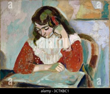 Marguerite lisant, 1906 ans. Trouvé dans la Collection de Musée de Grenoble. Banque D'Images