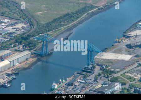 Pont transporteur Tees, Middlesborough et Stockton-on-Tees, 2025. Banque D'Images