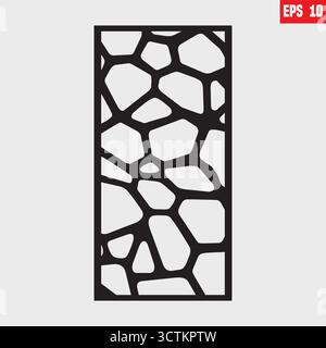 Panneau géométrique, motif pour laser, routeur, fibre, CNC décoratif, fichiers pour bois, CNC motifs, pochoir mural, découpe laser décorative Illustration de Vecteur