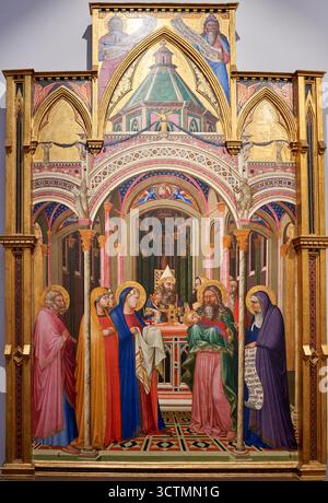 Présentation de Jésus au temple, 1342, Tempera sur bois, AMBROGIO LORENZETTI, Galerie des Offices, Galeria degli Uffizi, Florence, Florence, Toscane, Italie. Banque D'Images