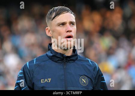 Napoli, Campanie. 05 octobre 2025. Sam Baukema de SSC Napoli lors de la série A Enilive match entre Napoli v Gênes au Diego Armando Maradona stade AllShotLive crédit : Sipa USA/Alamy Live News Banque D'Images