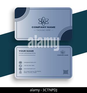 Modèle de conception de carte de visite bleue moderne Illustration de Vecteur