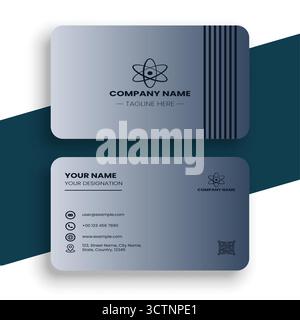 Élégant modèle de conception de carte de visite d'entreprise bleu marine Illustration de Vecteur