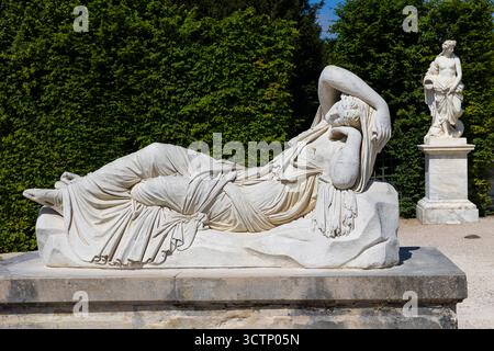 Ariane endormie, Versailles, jardins de Versailles, France Banque D'Images