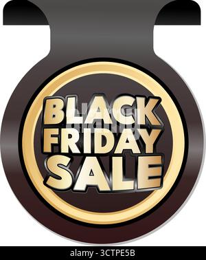 ruban de vente vendredi noir, étiquette, autocollant - illustration vectorielle Illustration de Vecteur