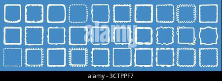 Collection colorée de cadres carrés dessinés à la main Illustration de Vecteur