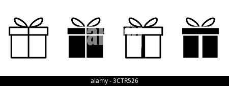 Icône de la boîte cadeau. Éléments isolés vectoriels. Symbole vectoriel d'illustration d'icône cadeau de Noël. Motif linéaire surprise. Vecteur de brut. Illustration de Vecteur