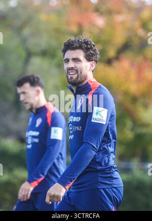 Zagreb, Croatie. 08 octobre 2025. L'équipe nationale croate de football pendant l'entraînement avant le match des qualifications européennes de l'UEFA avec la Tchéquie à Zagreb, Croatie le 8. Octobre 2025. Mateo Kovacic photo : Slavko Midzor/PIXSELL crédit : Pixsell/Alamy Live News Banque D'Images