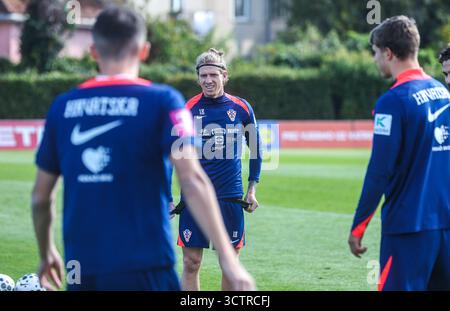 Zagreb, Croatie. 08 octobre 2025. L'équipe nationale croate de football pendant l'entraînement avant le match des qualifications européennes de l'UEFA avec la Tchéquie à Zagreb, Croatie le 8. Octobre 2025. Kristijan Jakic photo : Slavko Midzor/PIXSELL crédit : Pixsell/Alamy Live News Banque D'Images