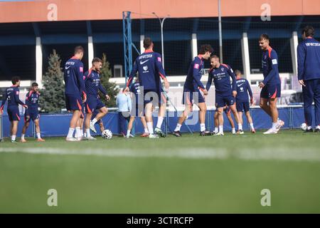 Zagreb, Croatie. 08 octobre 2025. L'équipe nationale croate de football pendant l'entraînement avant le match des qualifications européennes de l'UEFA avec la Tchéquie à Zagreb, Croatie le 8. Octobre 2025. Photo : Slavko Midzor/PIXSELL crédit : Pixsell/Alamy Live News Banque D'Images