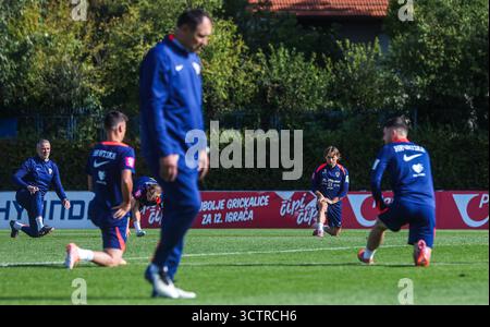 Zagreb, Croatie. 08 octobre 2025. L'équipe nationale croate de football pendant l'entraînement avant le match des qualifications européennes de l'UEFA avec la Tchéquie à Zagreb, Croatie le 8. Octobre 2025. Photo : Slavko Midzor/PIXSELL crédit : Pixsell/Alamy Live News Banque D'Images