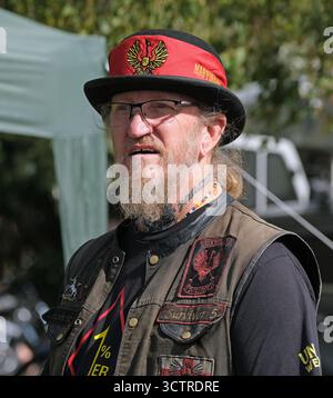 Warlock Motororcycle Club, Scunthorpe, Lincolnshire, Royaume-Uni. Salon annuel de l'automobile et du vélo. Personnalisé, restauré, ancien, vintage, moderne. Caractères. Banque D'Images