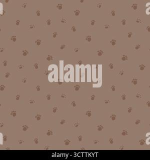 Motif sans couture de griffonnage imprimé de pattes d'animal de compagnie. Texture sans couture de vecteur d'impression animal mignon. Motif imprimé mode. Illustration de Vecteur