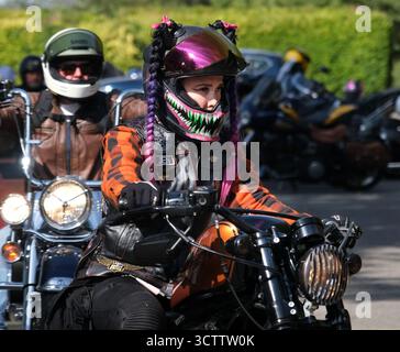 Warlock Motororcycle Club, Scunthorpe, Lincolnshire, Royaume-Uni. Salon annuel de l'automobile et du vélo. Personnalisé, restauré, ancien, vintage, moderne. Caractères. Banque D'Images