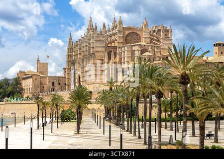 Cathédrale église Catedral de Palma de Mallorca la Seu ville architecturale en Espagne Banque D'Images