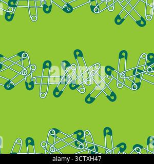 Dessin animé couture sans couture boutons et ciseaux et motif de broches pour l'emballage du papier et des tissus et des draps et des accessoires d'hobbies et des vêtements pour enfants imprimé Banque D'Images