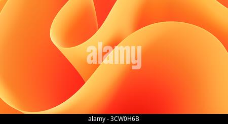 Thème créatif avec des formes liquides fluides dans des couleurs chaudes, texture douce abstraite avec une belle lumière dégradée, fond minimaliste pour un produ élégant Banque D'Images