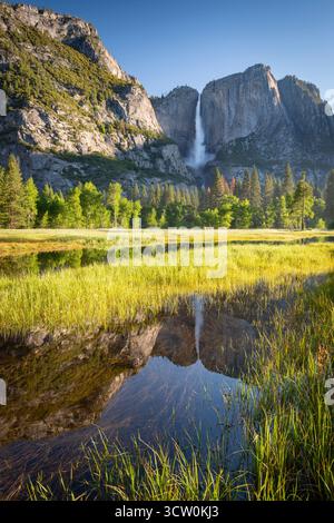 Chutes de Yosemite de Yosemite Valley, Californie, États-Unis. Banque D'Images