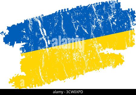 Drapeau ukrainien pinceau Stroke Grunge Illustration de Vecteur
