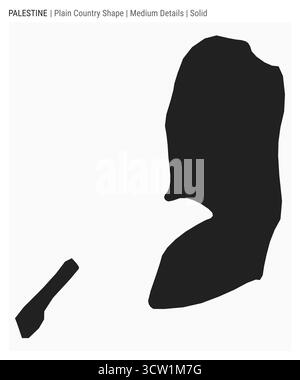 Carte du pays de plaine de Palestine. Détails moyens. Style Uni. Forme de la Palestine. Illustration vectorielle. Illustration de Vecteur