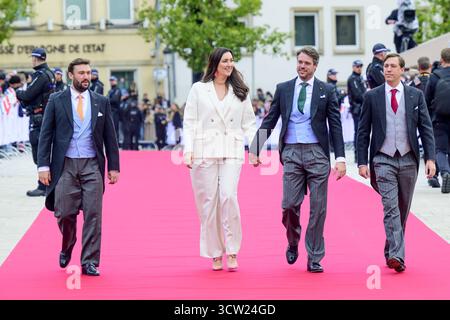 Luxembourg, pays-Bas, 2025-10-03 12 :51 :19 LUXEMBOURG, 03-10-2025, abdication de son Altesse Royale le Grand-Duc Henri et installation de son Altesse Royale le Grand-Duc Guillaume PHOTO : NLBeeld/Patrick van EmstIn la photo : Prince Sébastien et Prince Louis avec Prince Félix et Princesse Claire crédit : NL Beeld / Patrick van EMST Banque D'Images