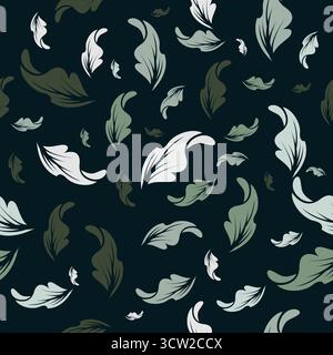 Motif sans couture avec design de feuilles abstraites Illustration de Vecteur