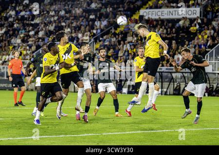 Sittard, pays-Bas. 17 août 2025. SITTARD, 09-10-2025, Fortuna Sittard Stadium, saison 2025/2026, football néerlandais Eredivisie, portrait Fortuna Sittard joueur Philip Brittijn (R) pendant NAC - Fortuna crédit : Pro Shots/Alamy Live News Banque D'Images