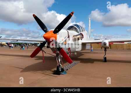RAF Fairford, Gloucestershire, Angleterre, Royaume-Uni - 18 juillet 2025 : un avion de surveillance Grob G 520T Egrett II au RAF Fairford International Air Tattoo Banque D'Images