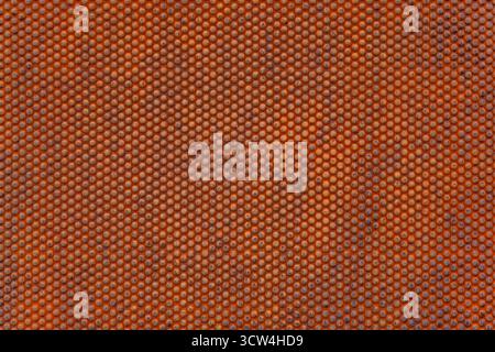 texture de tôle d'acier rouillée avec motif d'indentations sphériques gaufrées Banque D'Images