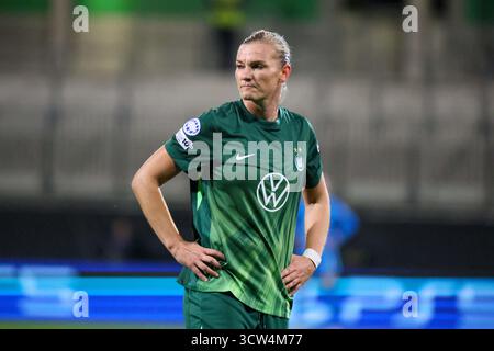 Wolfsburg, Deutschland. 08 octobre 2025. Wolfsburg, Allemagne 08. Oktober 2025 : Champions League - Frauen - 2025/2026 - VfL Wolfsburg vs. Paris Saint-Germain Im Bild : Alexandra Popp (VfL) crédit : dpa/Alamy Live News Banque D'Images