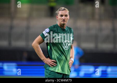 Wolfsburg, Deutschland. 08 octobre 2025. Wolfsburg, Allemagne 08. Oktober 2025 : Champions League - Frauen - 2025/2026 - VfL Wolfsburg vs. Paris Saint-Germain Im Bild : Alexandra Popp (VfL) crédit : dpa/Alamy Live News Banque D'Images