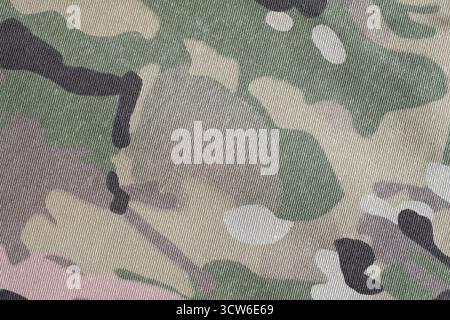 Fond de texture de tissu de camouflage de force armée multicam gros plan Banque D'Images